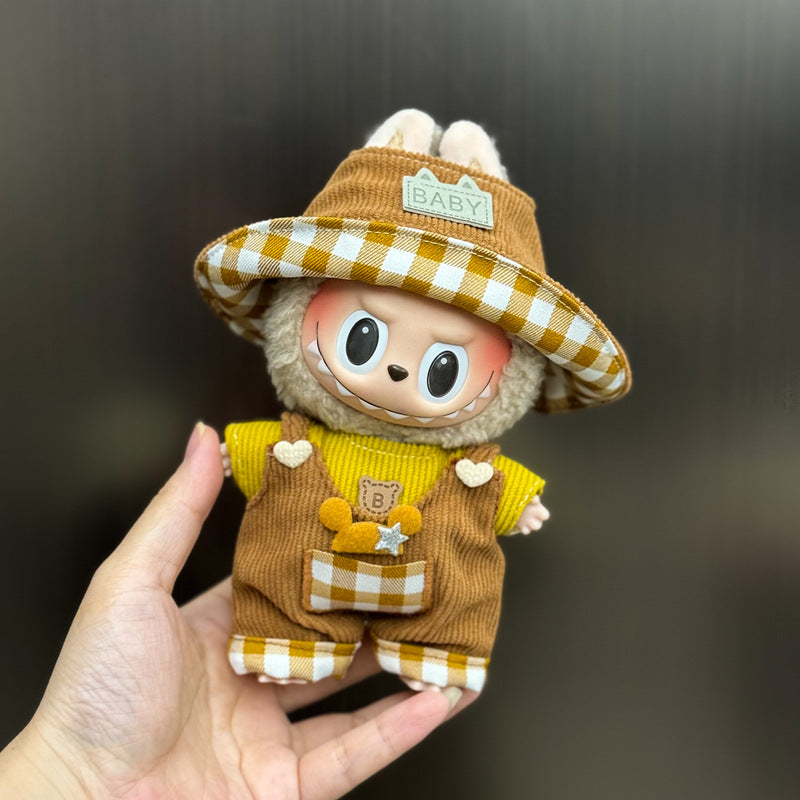 (Only-Clothes) Labubu Baby Clothes 17cm Automobiles Curtain Cloth Blind Box Pendant Generation One Or Two Vinyl Plush Doll for Suit