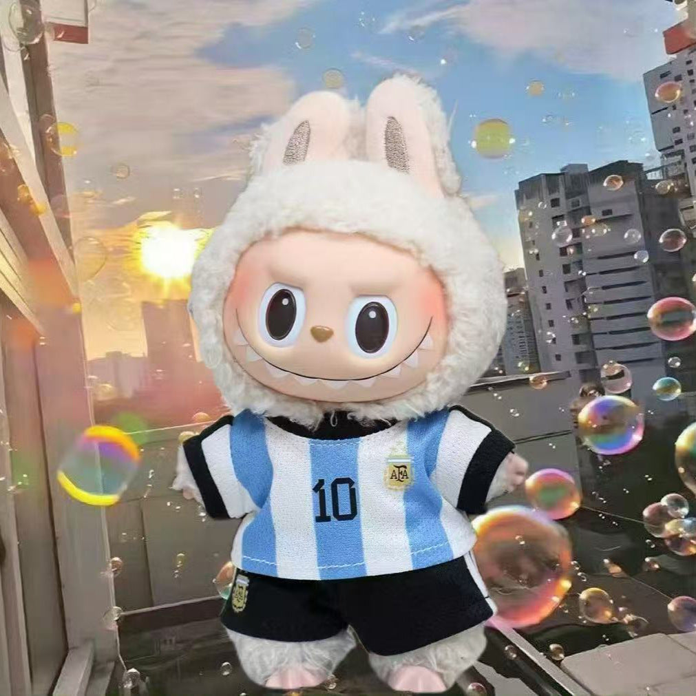 (only-clothes) Labubu Doll Clothes 17cm Labubu Clothes Heartbeat Macaron Vinyl Face Doll Clothes Wearable Replacement