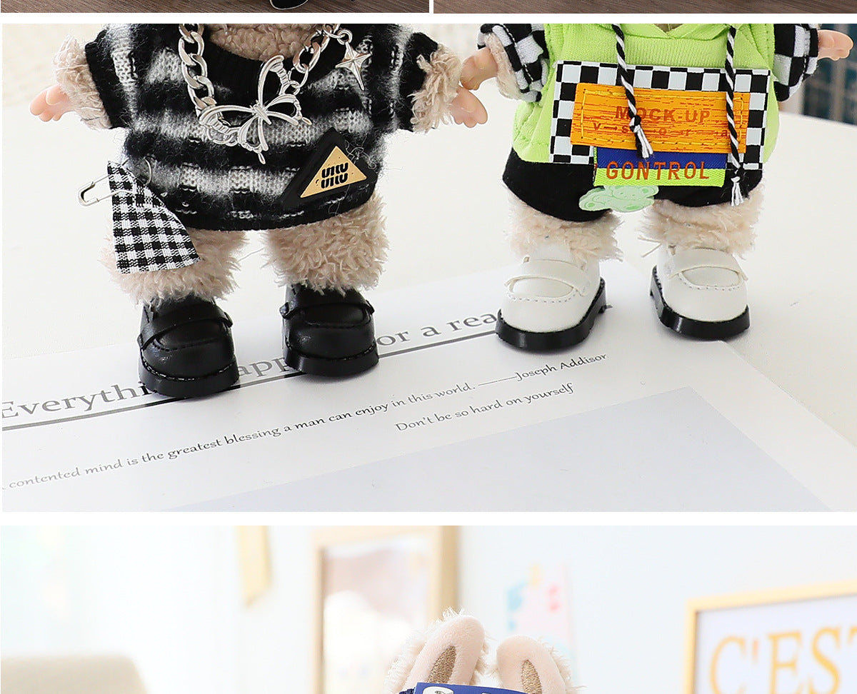 (only-clothes) Suitable for Labubu Doll Shoes Collection First Second Third Generation Keychain Blind Box Labubu Shoes Dress-Up Toy Shoes Only