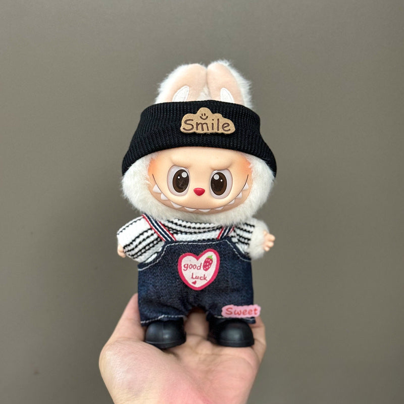 (only-clothes) Suitable for Labubu Doll Clothes First Second Third Generation Labubu Clothes 17cm Vinyl Pendant Doll Set