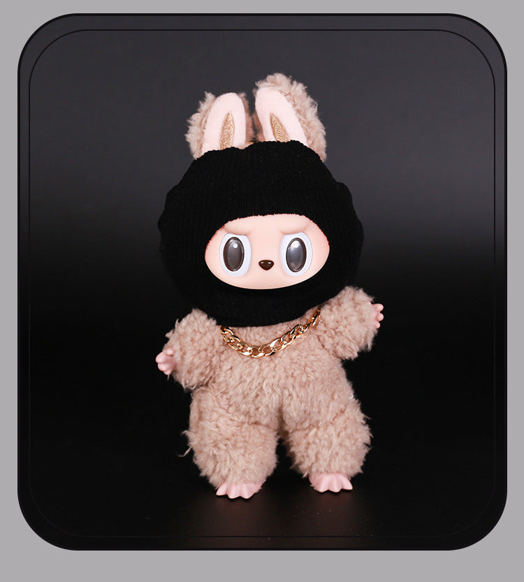 (only-clothes) Labubu 17cm Pendant Trendy Brand Doll Clothes Replacement Labubu 15cm Sitting Party Headgear Accessories Trendy