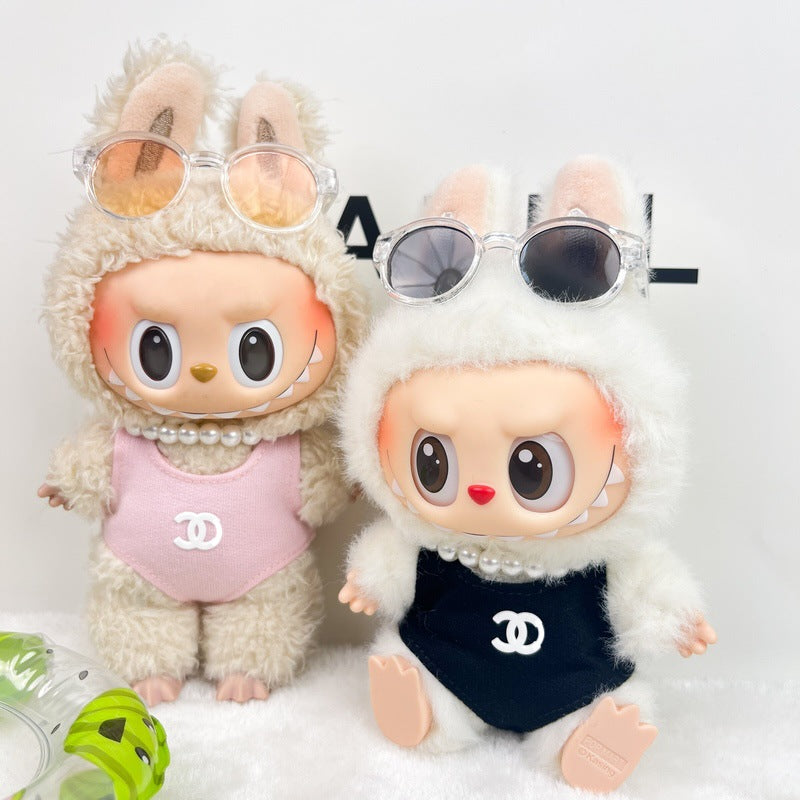 (only-clothes) Labubu Baby Clothes Accessories Little Chanel Style Swimsuit Set Vinyl Blind Box First Second Third Generation Labubu Clothes Replacement