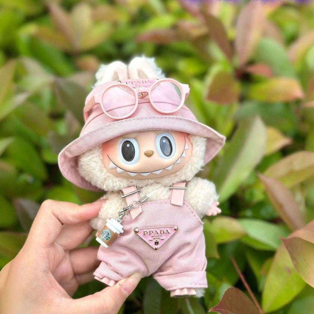 (only-clothes) Original Labubu Sitting Party Vinyl Plush Doll Clothes Pendant Keychain Clothes Dress-Up