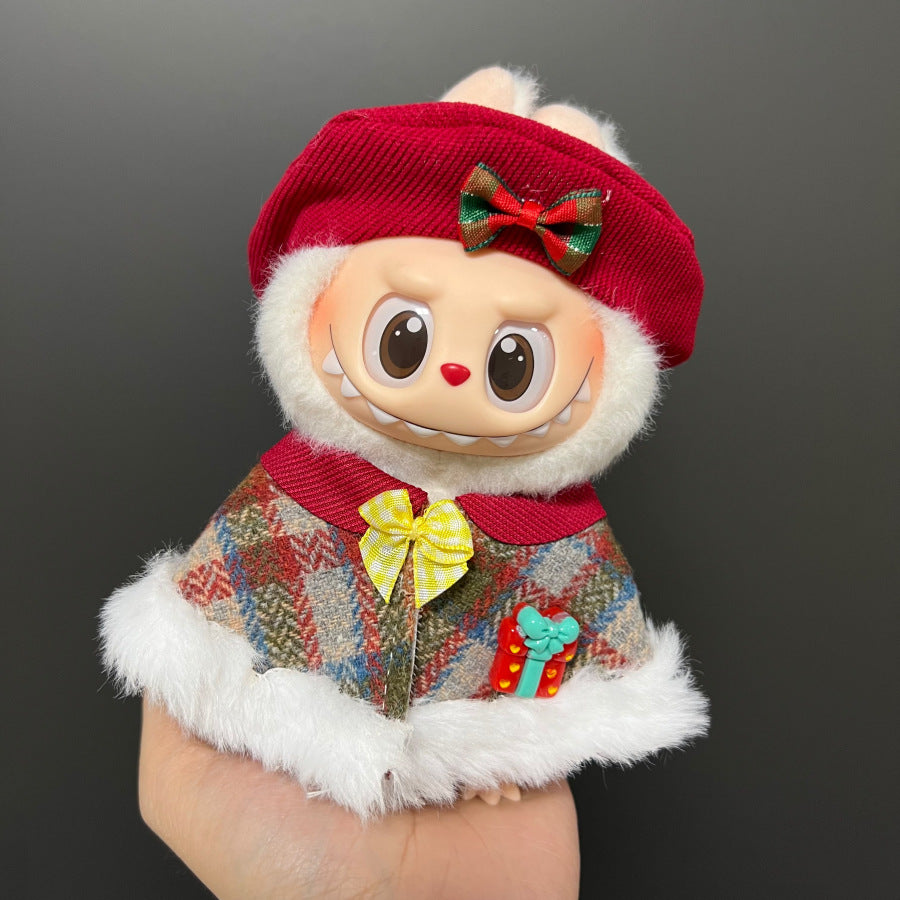 (only-clothes) Only Clothes Suitable for Labubu Doll Clothes First Second Third Generation Labubu Pendant Doll Wearable Christmas Doll Clothes Set