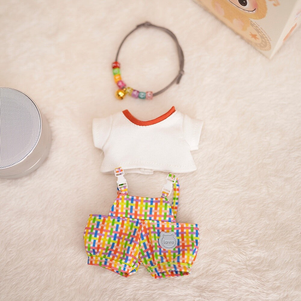 (only-clothes) Labubu Doll Clothes 17cm Labubu Clothes Blind Box Doll Dress Up Set Cute Dress Up British Style Set