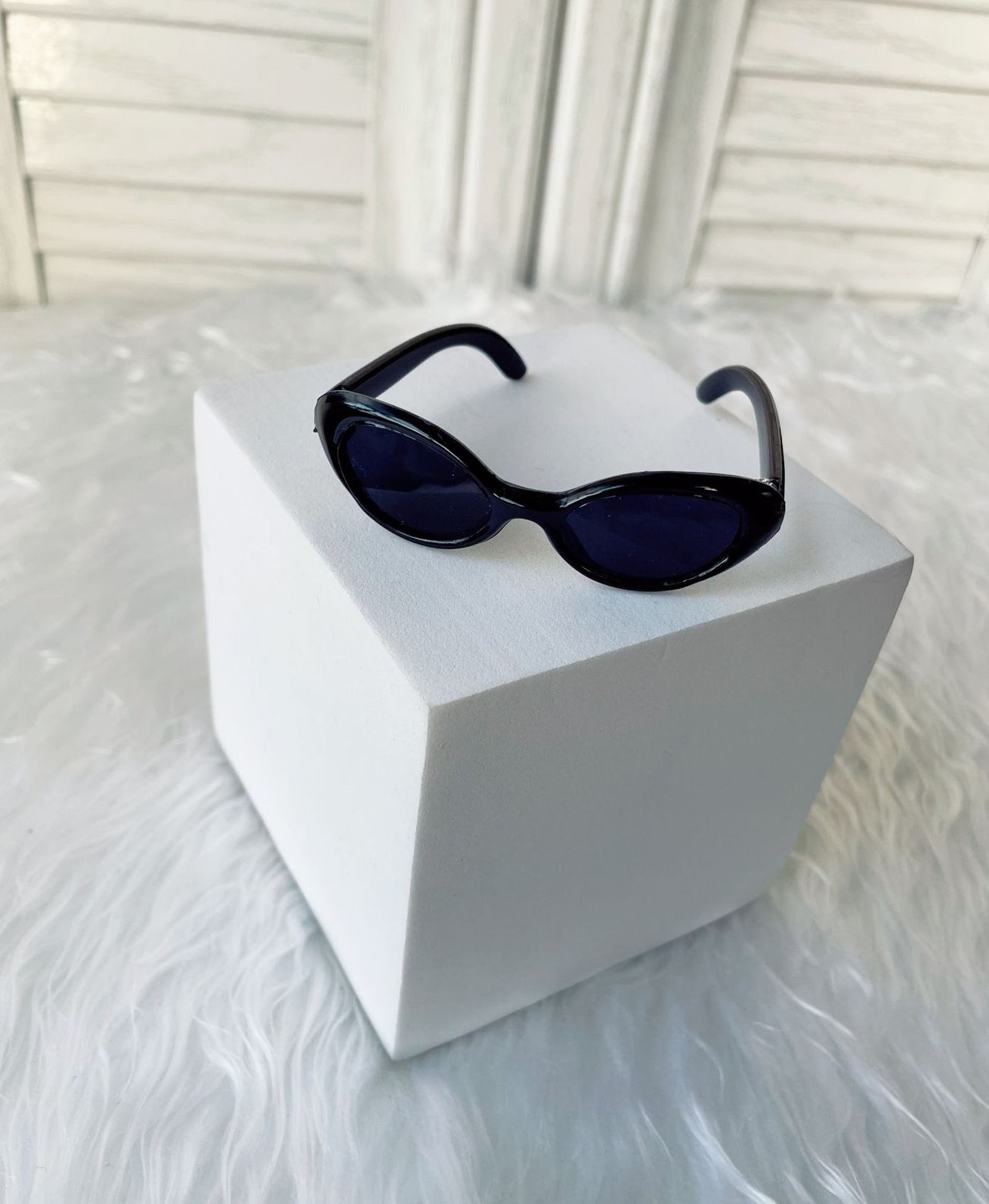 (only-clothes) 6.5cm Small Glasses Labubu Glasses Sunglasses Self-Deprecating Bear Glasses Small Cotton Doll Glasses