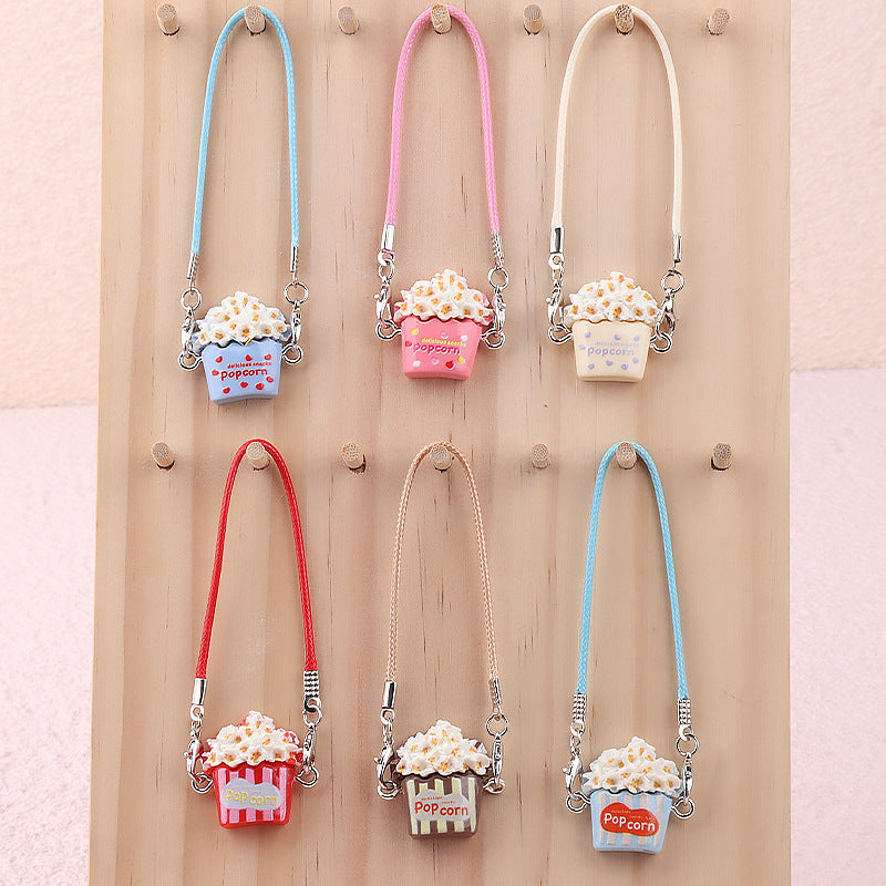 (only-clothes) Mini Popcorn Bag Labubu Little Bean Self-Deprecating Bear Mei Mei Accessories Dollhouse Miniature Accessories Small Bag Pendant