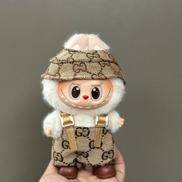 (only-clothes) Suitable for Labubu Plush Doll Clothes First and Second Generation 17cm Pendant Plush Toy Clothes Set Dress