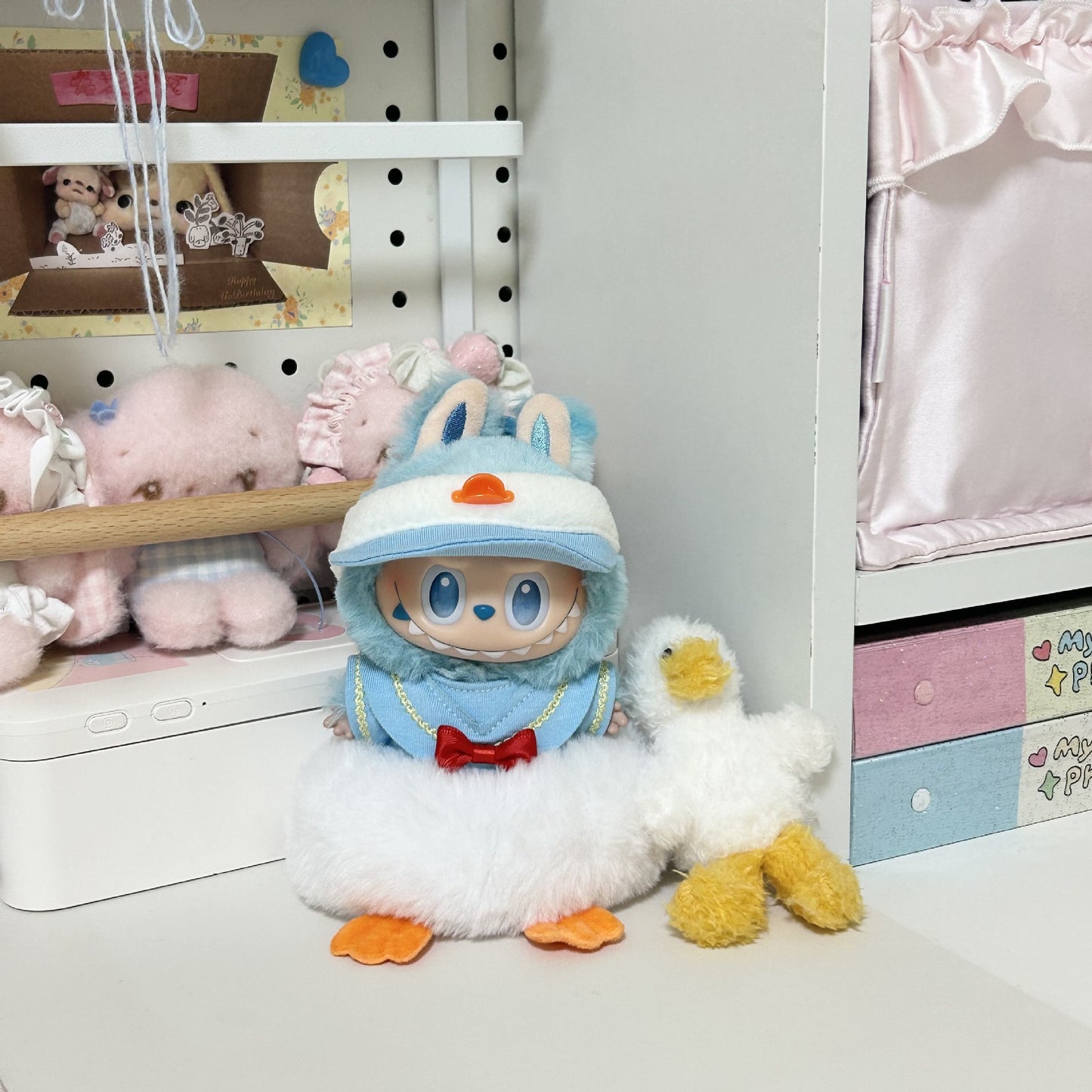 (only-clothes) Labubu Doll Clothes 17cm First and Second Generation Only Clothes for Sale Doll Can Wear and Change Outfits Donald Duck Clothes Set