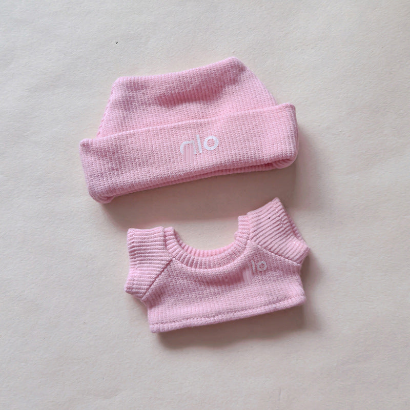 Baby Clothes Suitable for First, Second, and Third Generation 17cm Labubu Macaron Blind Box Sitting Party Logo Knitted Set