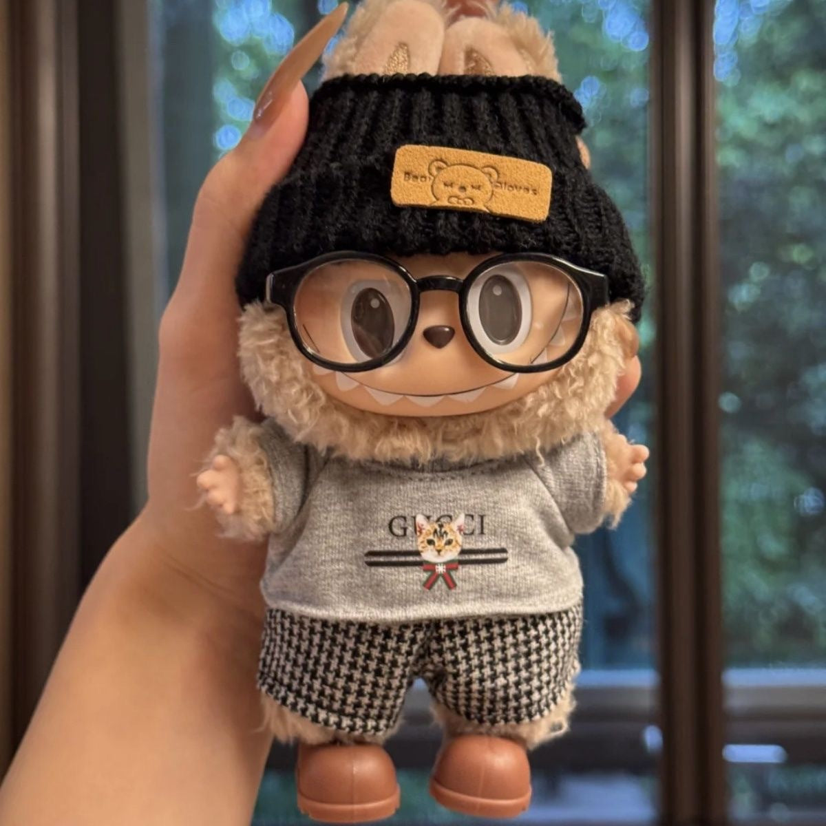 (only-clothes) Bubu Baby Clothes First Second Third Generation Clothes Houndstooth Mr. Cat Hat Top Set Replacement Vinyl Doll