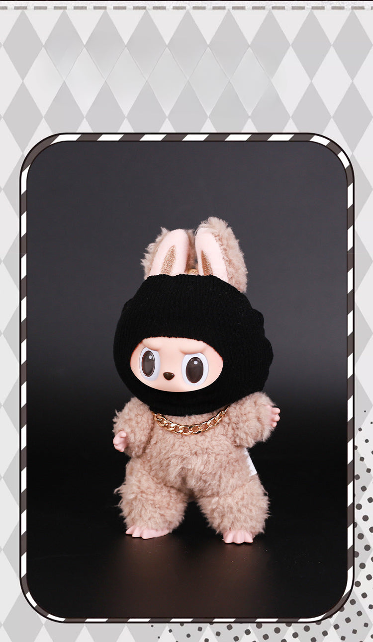 (only-clothes) Labubu 17cm Pendant Trendy Brand Doll Clothes Replacement Labubu 15cm Sitting Party Headgear Accessories Trendy