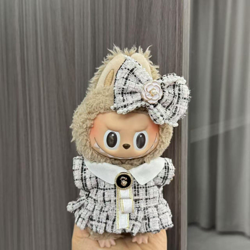 (only-clothes) Labubu Doll Clothes Labubu 17cm Pendant First and Second Generation Vinyl Plush Doll Replacement Clothes Set Accessories