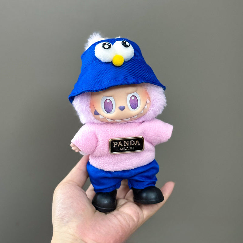 (only-clothes) Suitable for Labubu Doll Clothes First Second Third Generation Labubu Clothes 17cm Vinyl Pendant Doll Set
