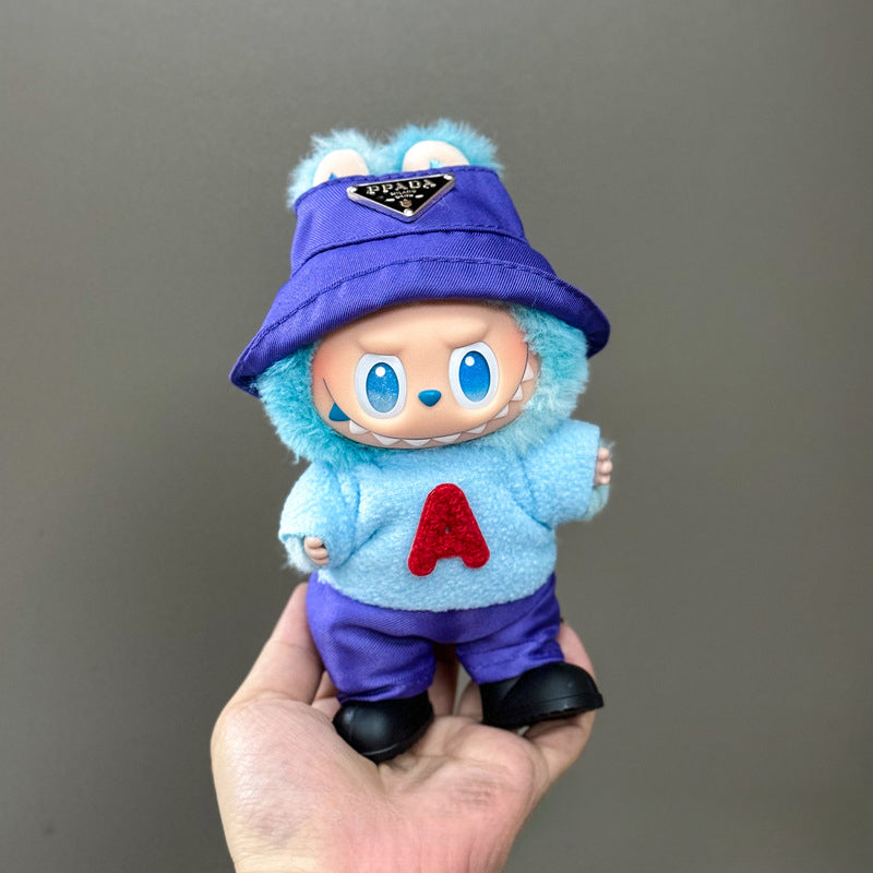 (only-clothes) Suitable for Labubu Doll Clothes First Second Third Generation Labubu Clothes 17cm Vinyl Pendant Doll Set