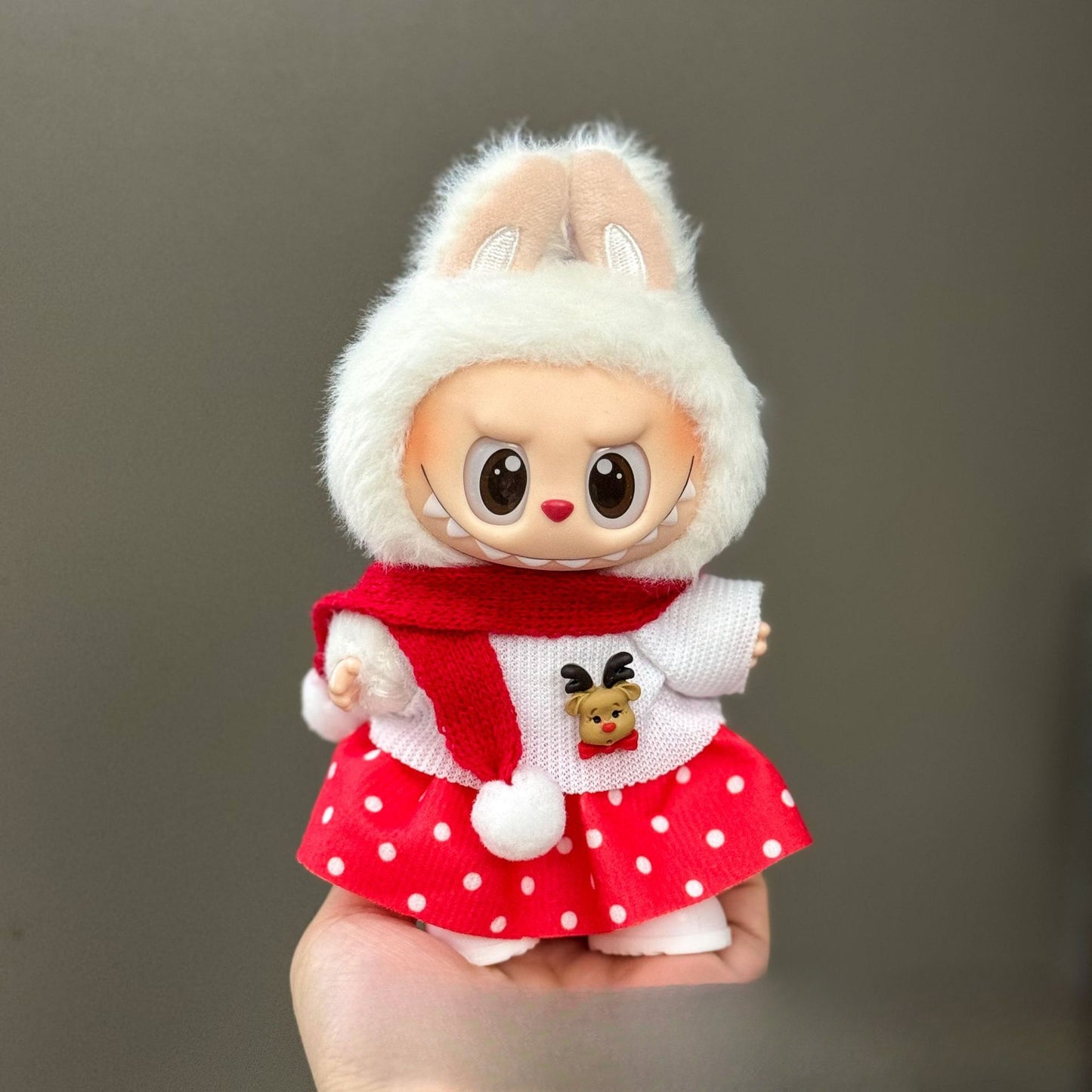 (only-clothes) Only Clothes Suitable for Labubu Doll Clothes First Second Third Generation Labubu Pendant Doll Wearable Christmas Doll Clothes Set