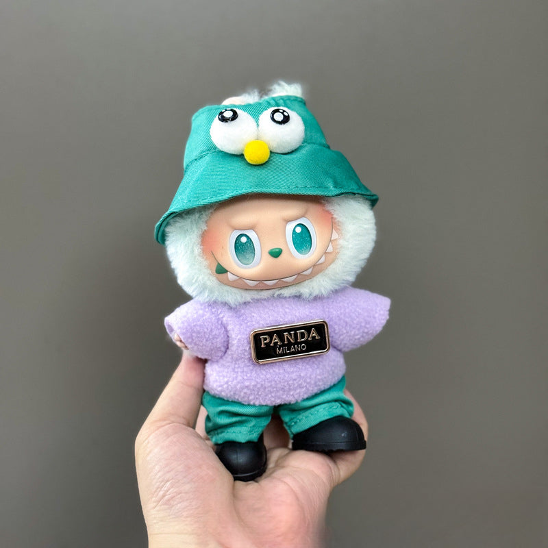 (only-clothes) Suitable for Labubu Doll Clothes First Second Third Generation Labubu Clothes 17cm Vinyl Pendant Doll Set