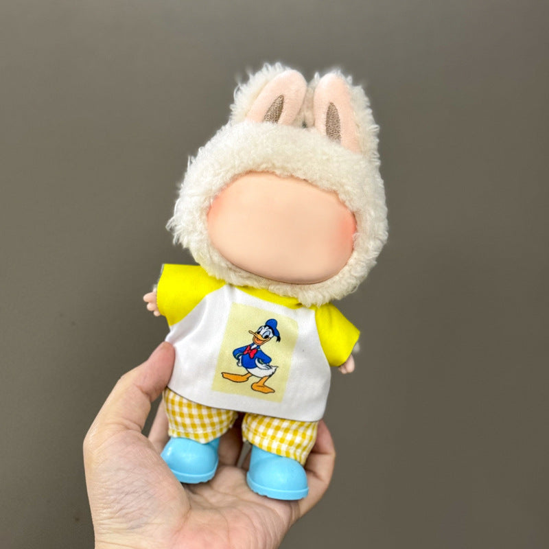 (Only-Clothes) Clothes Only Suitable for Generation Second Generation and Third Generation Pull Clothes 17cm Blind Box Pendant Trendy Vinyl Doll Cloth Ragdoll