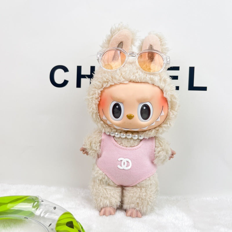 (only-clothes) Labubu Baby Clothes Accessories Little Chanel Style Swimsuit Set Vinyl Blind Box First Second Third Generation Labubu Clothes Replacement