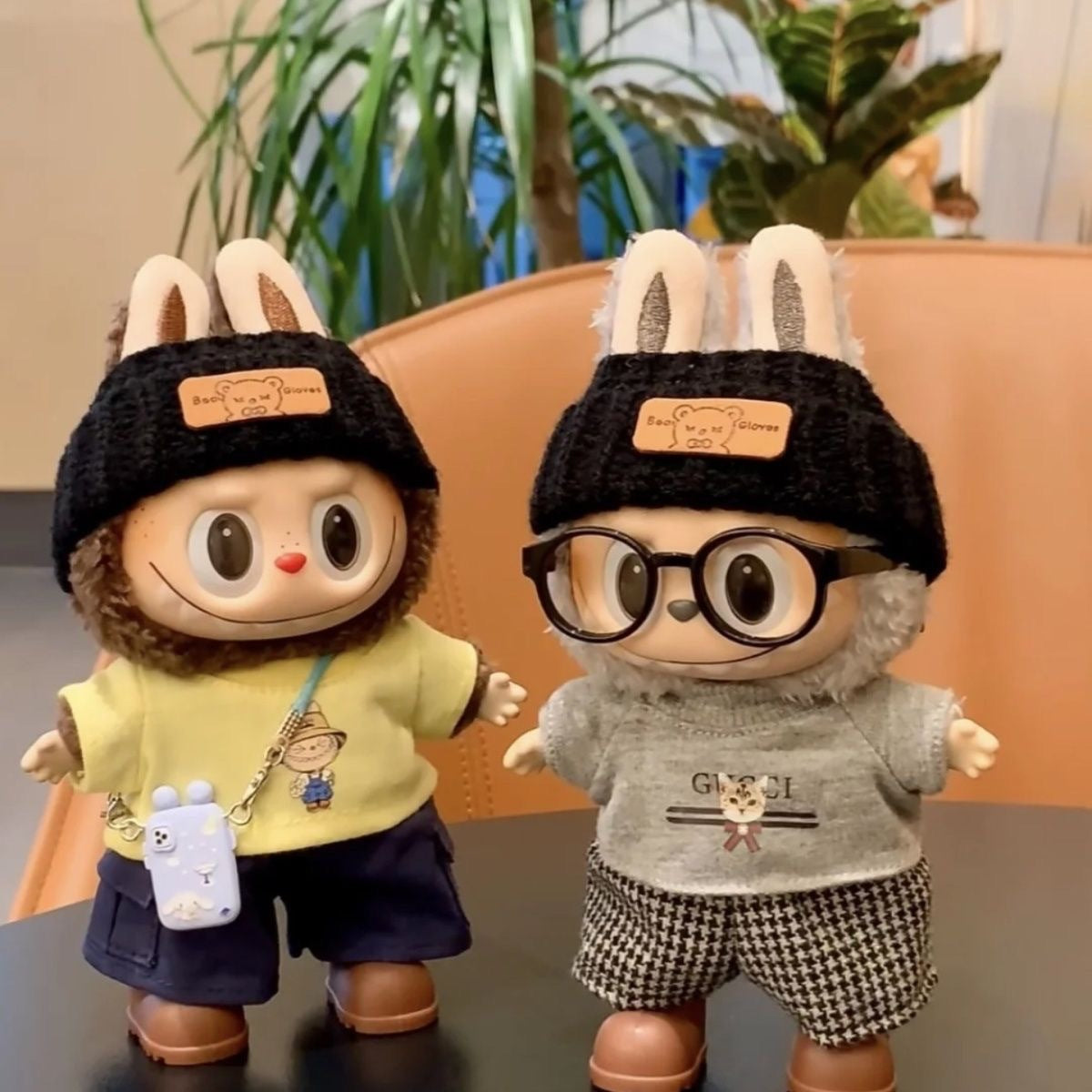 (only-clothes) Bubu Baby Clothes First Second Third Generation Clothes Houndstooth Mr. Cat Hat Top Set Replacement Vinyl Doll