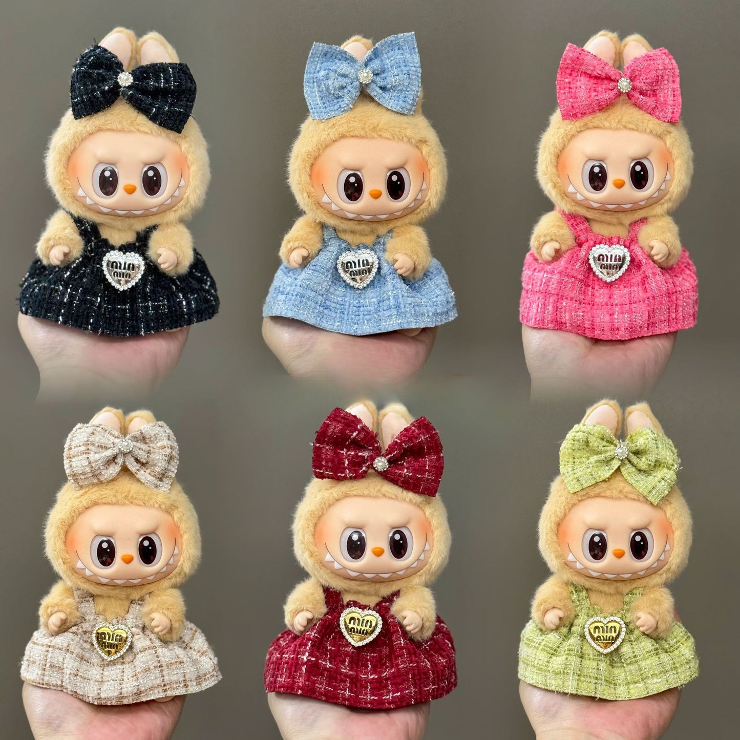 (only-clothes) Suitable for Labubu Doll Clothes 123 Generation Labubu Clothes 17cm Pendant Plush Doll Outfit Dress