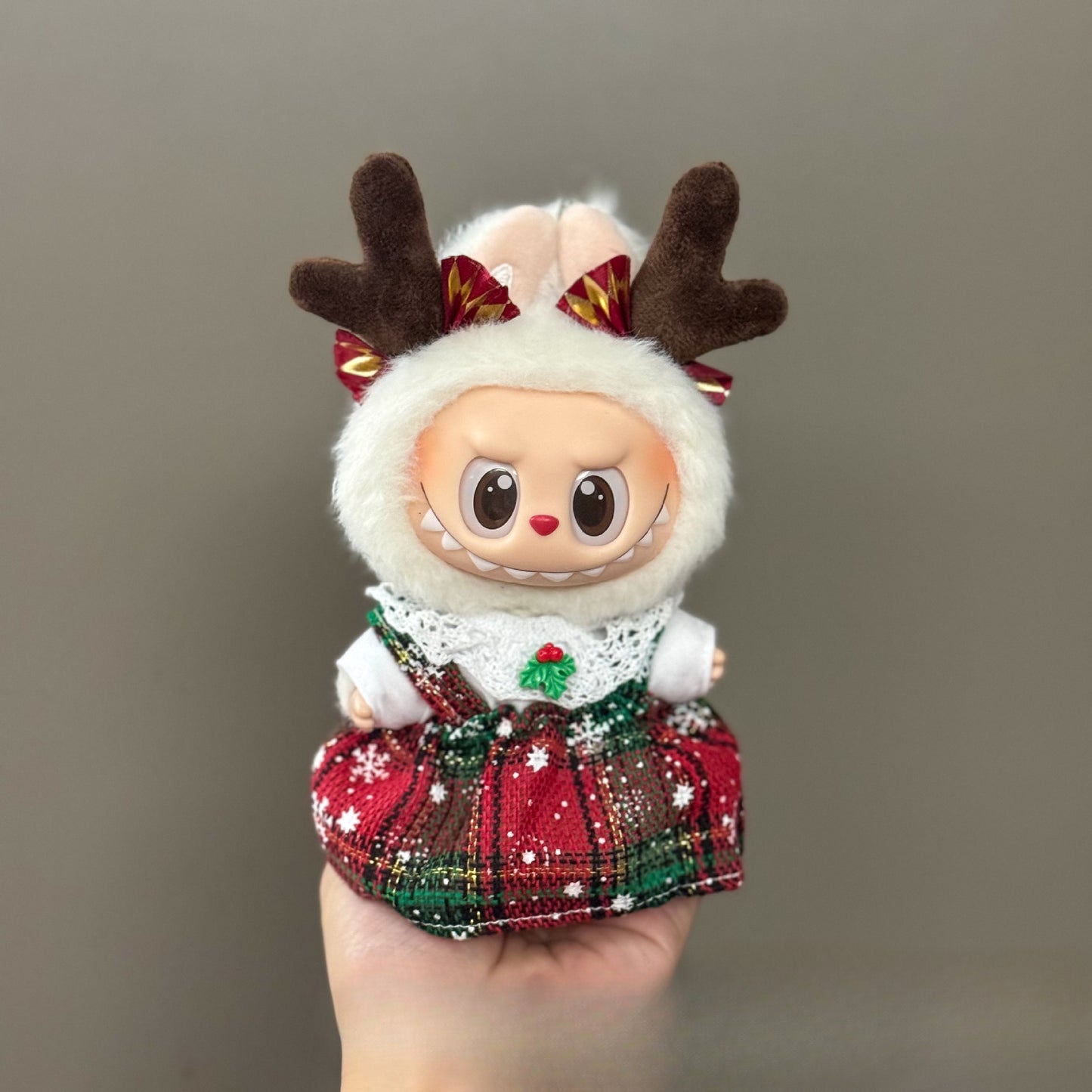 (only-clothes) Only Clothes Suitable for Labubu Doll Clothes First Second Third Generation Labubu Pendant Doll Wearable Christmas Doll Clothes Set