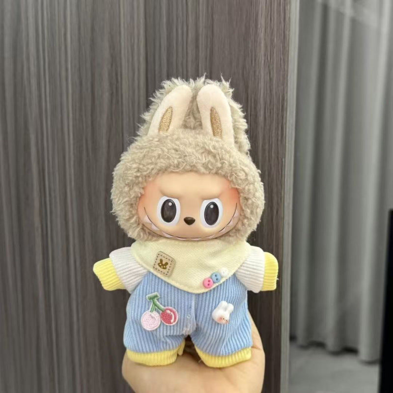 (only-clothes) Labubu Doll Clothes Labubu 17cm Pendant First and Second Generation Vinyl Plush Doll Replacement Clothes Set Accessories