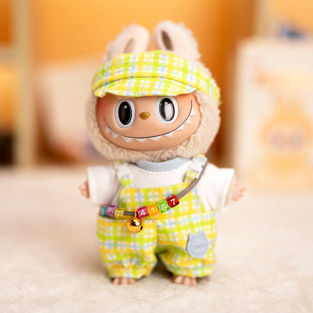 (only-clothes) Labubu Doll Clothes 17cm Labubu Clothes Blind Box Doll Dress Up Set Cute Dress Up British Style Set