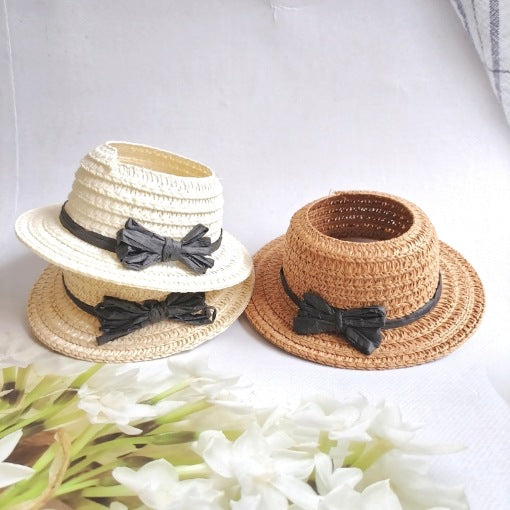 (only-clothes) Suitable for LABUBU Straw Hat LABUBU Headwear Ear-Hole Baby Hat Open-Top Sitting Party