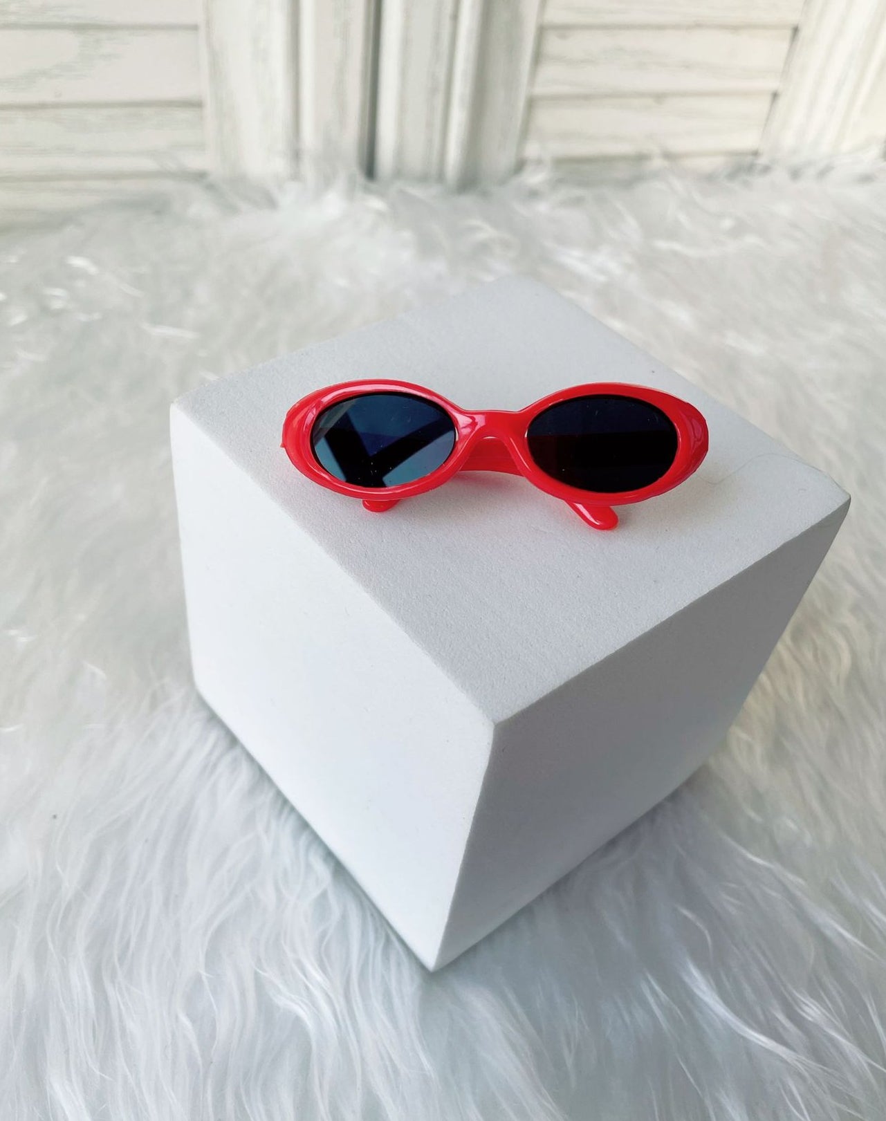 (only-clothes) 6.5cm Small Glasses Labubu Glasses Sunglasses Self-Deprecating Bear Glasses Small Cotton Doll Glasses