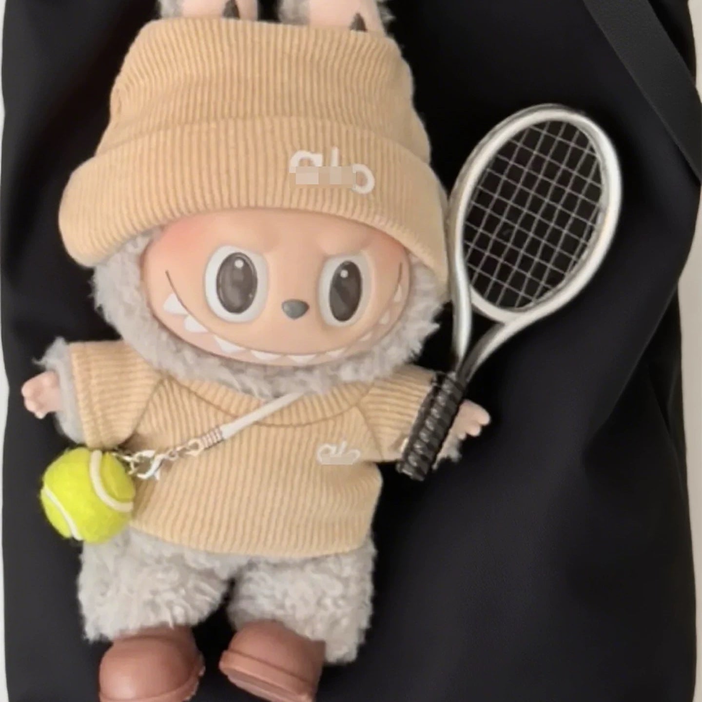 (only-clothes) In Stock Alo Knitted Labubu Tennis Baby Clothes Sports Set First Second Third Generation Sitting Party Labubu Clothes