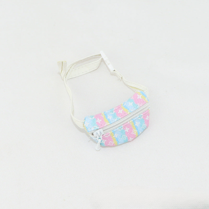 (only-clothes) First and Second Generation Labubu Waist Bag Crossbody Bag BJD/1/8/1/12 Scale Doll Old Flower Small Crossbody Bag Toy Replacement