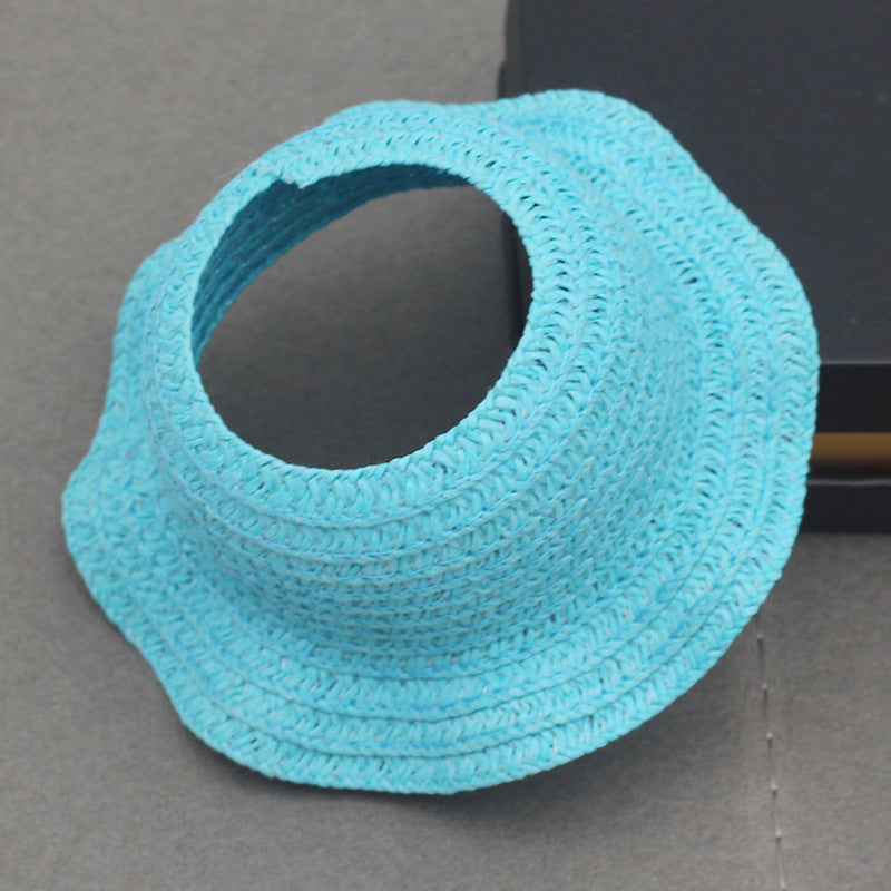 (only-clothes) Pendant Labubu Doll Dress Accessories First Second Third Generation Blind Box Labubu Doll Open Top Knitted Straw Hat