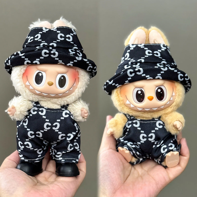 (only-clothes) Suitable for Labubu Plush Doll Clothes First and Second Generation 17cm Pendant Plush Toy Clothes Set Dress