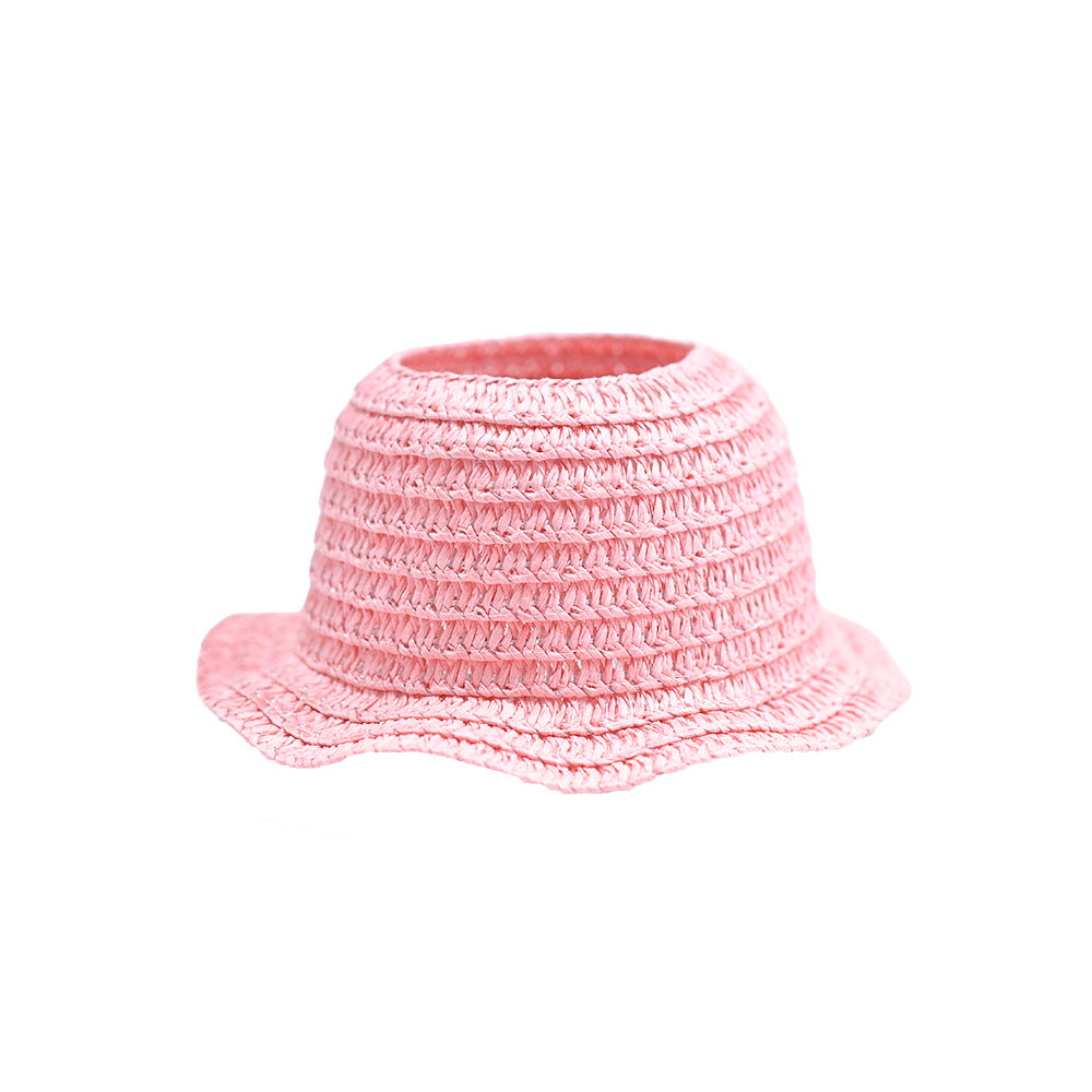 (only-clothes) LABUBU Doll Hat LABUBU Straw Hat First Second Third Generation Blind Box Earless Doll Hat Open Top Sitting Party Hat