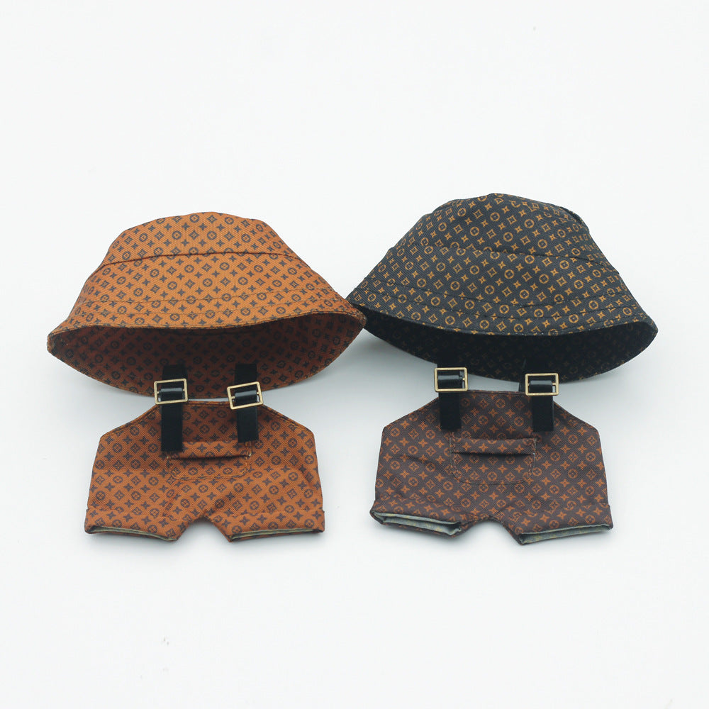 (only-clothes) Vinyl Macaron Labubu Overalls Bubble Mart 17cm Doll Clothes Overalls with Replacement Set