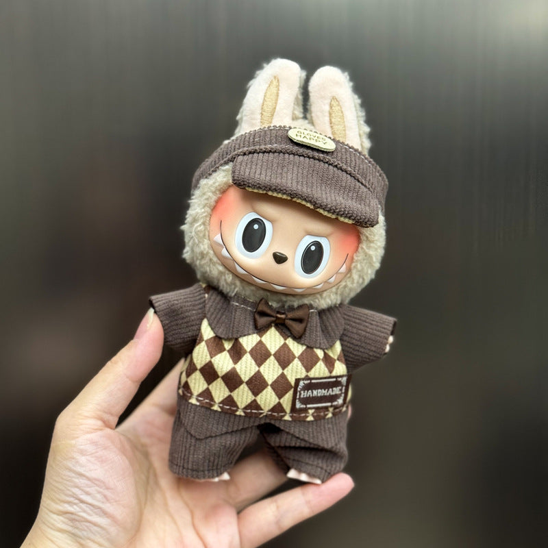 (Only-Clothes) Labubu Baby Clothes 17cm Automobiles Curtain Cloth Blind Box Pendant Generation One Or Two Vinyl Plush Doll for Suit