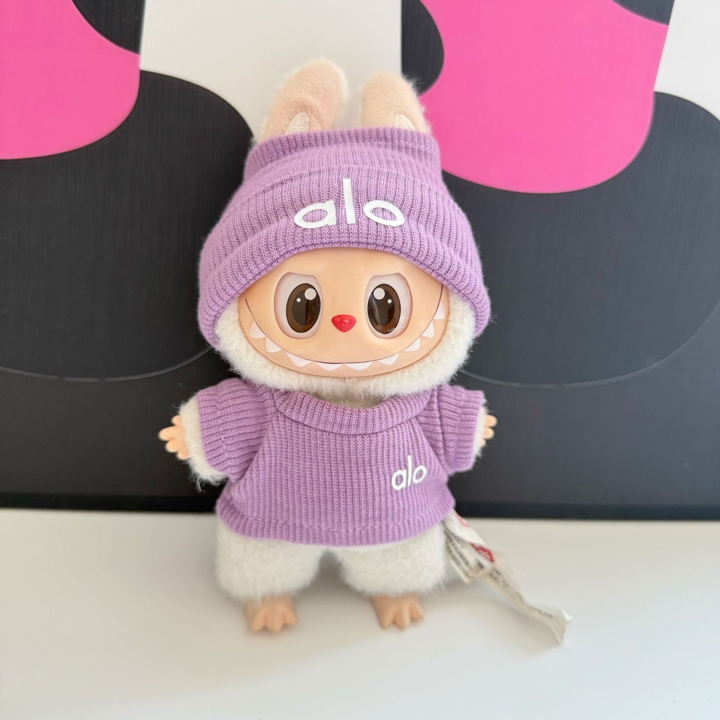 (only-clothes) New Labubu Plush Doll Trendy Brand Crow Heart Set Baby Clothes Replacement Ribbed Shirt Hot-Selling Big Brand Set Cute Baby Clothes
