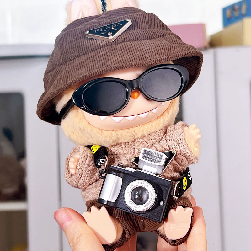 (only-clothes) Labubu Doll Clothes First and Second Generation Doll Tops Fisherman Hat Set Cool Doll Clothes Shoes Sitting Party