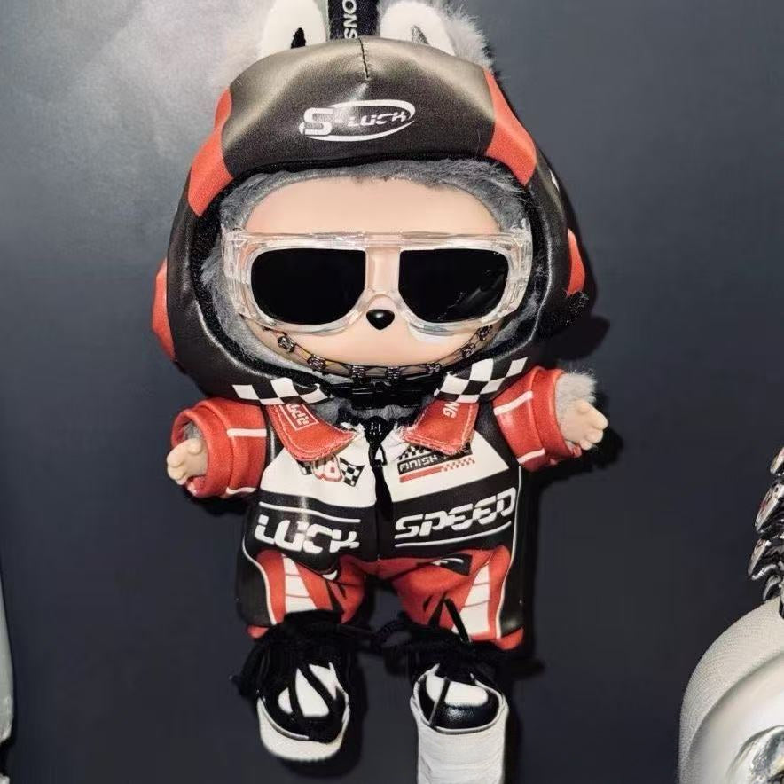 (only-clothes) First and Second Generation Labubu Blind Box Pilot 6.2cm Goggles 10cm Cotton Doll Glasses Accessories
