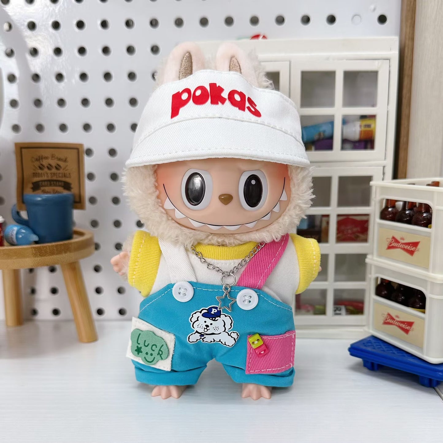 (only-clothes) Labubu Baby Clothes Affordable 17cm Baby Clothes Labubu Dress-Up Clothes Overalls Set Bula Clothes