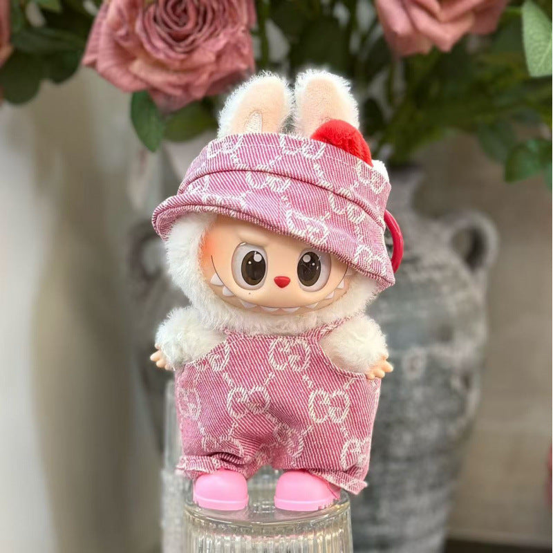 (only-clothes) In Stock Labubu Macaron First and Second Generation Labubu Doll Clothes Sitting Party Vinyl Plush Doll Clothes Set