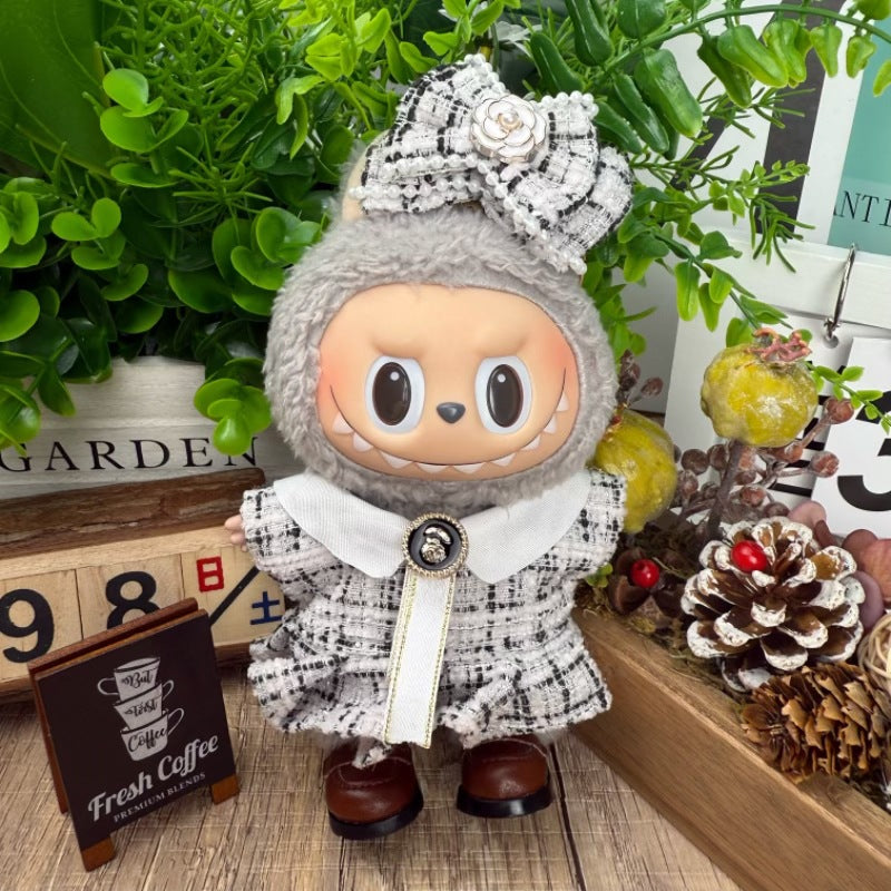 (only-clothes) Suitable for Labubu Doll Clothes Labubu Plush Vinyl Sitting Party First Second Third Generation Dress Set