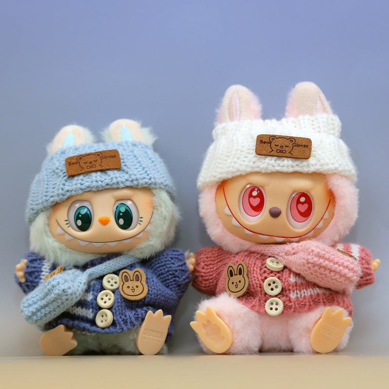 Automobiles Curtain Cloth Pendant Button Knitted Sweater Labubu Hat Small Bag PVC Doll Refill Baby Clothes Suit