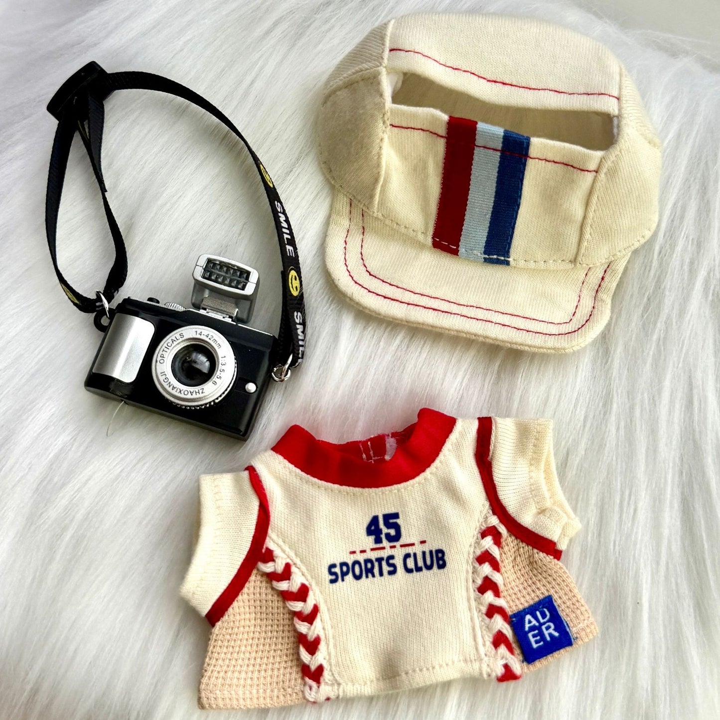 (only-clothes) Labubu Baseball Outfit Set for 15-17 cm Dolls, Baby Doll Clothes, Dress-Up Baseball Set, New Hat and Clothes