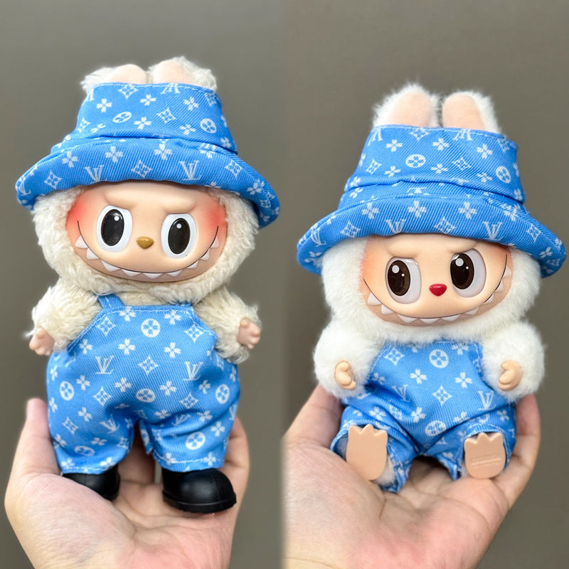 (only-clothes) Suitable for Labubu Plush Doll Clothes First and Second Generation 17cm Pendant Plush Toy Clothes Set Dress