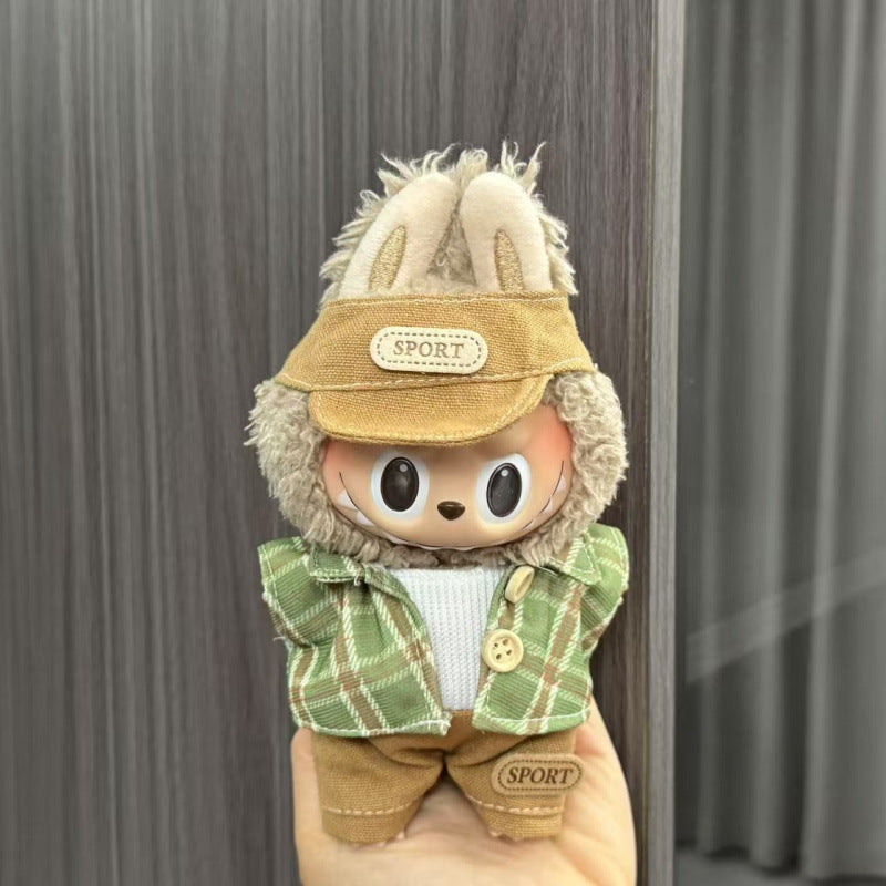 (only-clothes) Labubu Doll Clothes Labubu 17cm Pendant First and Second Generation Vinyl Plush Doll Replacement Clothes Set Accessories