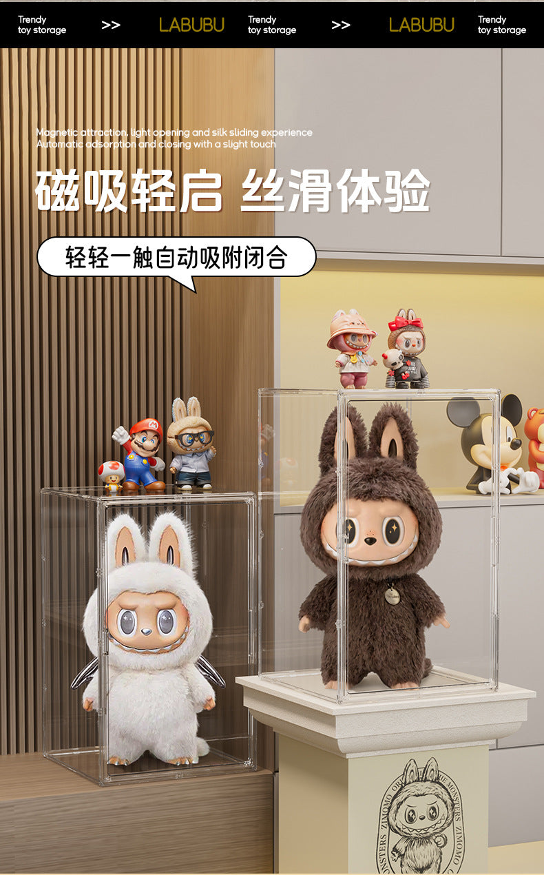 Labubu Chief Acrylic Display Box Labubu Dust Cover Figurine Box Storage Box Grand Angel Zimomo