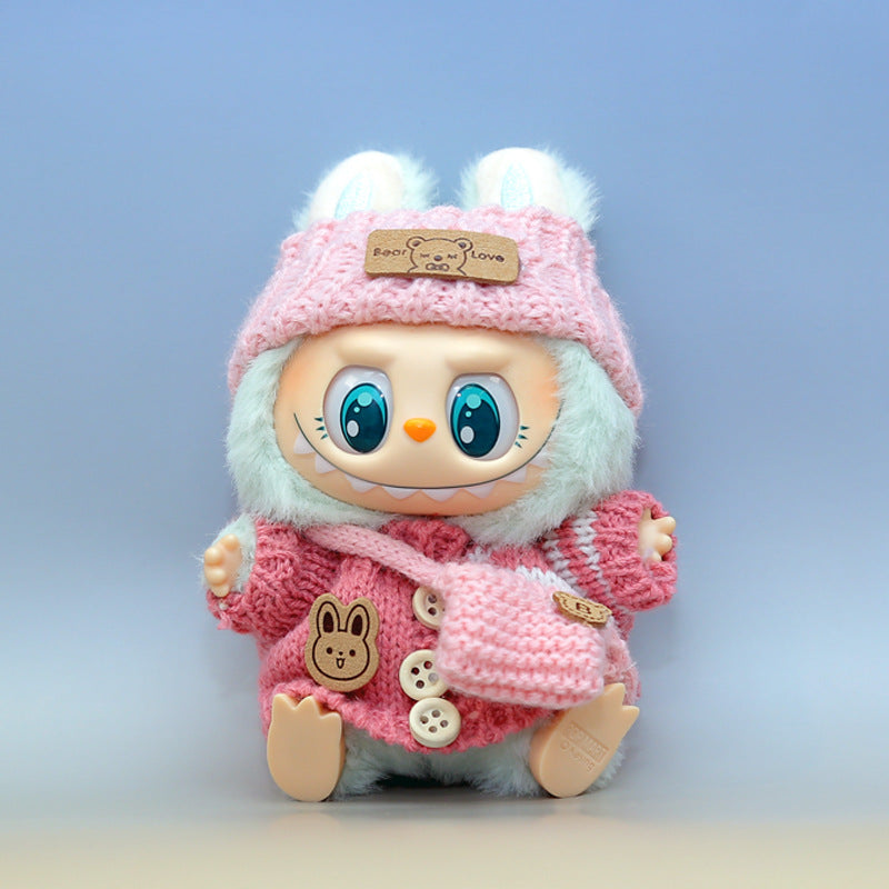 Automobiles Curtain Cloth Pendant Button Knitted Sweater Labubu Hat Small Bag PVC Doll Refill Baby Clothes Suit