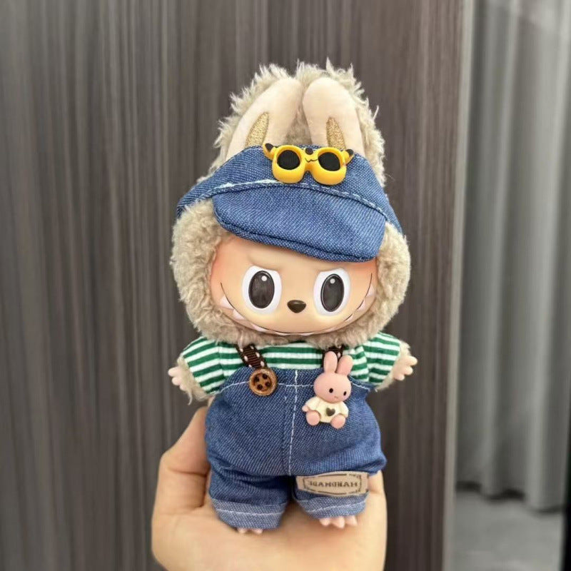 (only-clothes) Labubu Doll Clothes Labubu 17cm Pendant First and Second Generation Vinyl Plush Doll Replacement Clothes Set Accessories